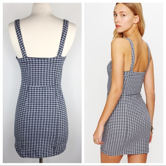 Free People gingham bodycon mini dress small - Picture 2 of 8